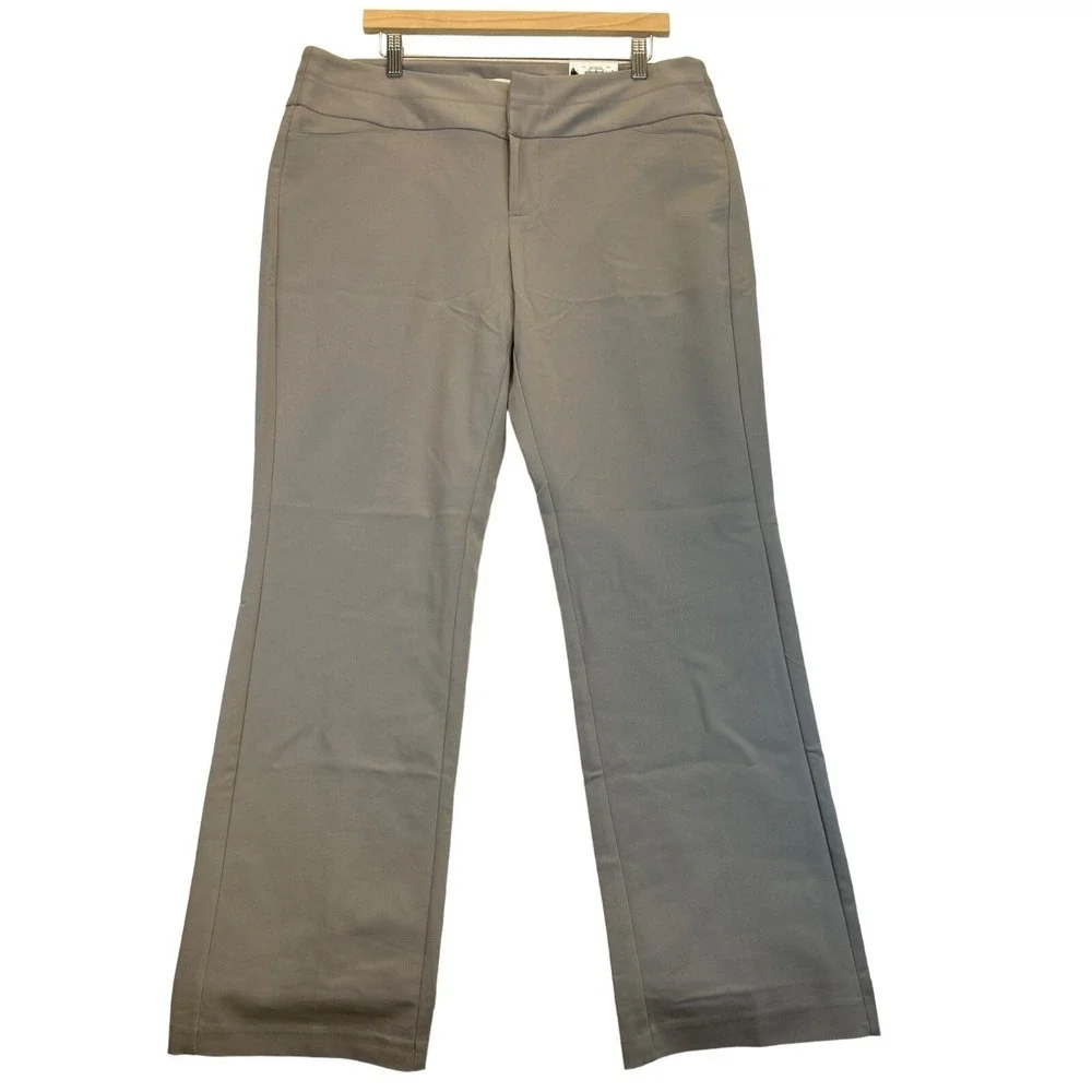 Elle Career Essentials Pants Womens 14 Taupe Grey Bootcut Mid-rise‎ with Tags